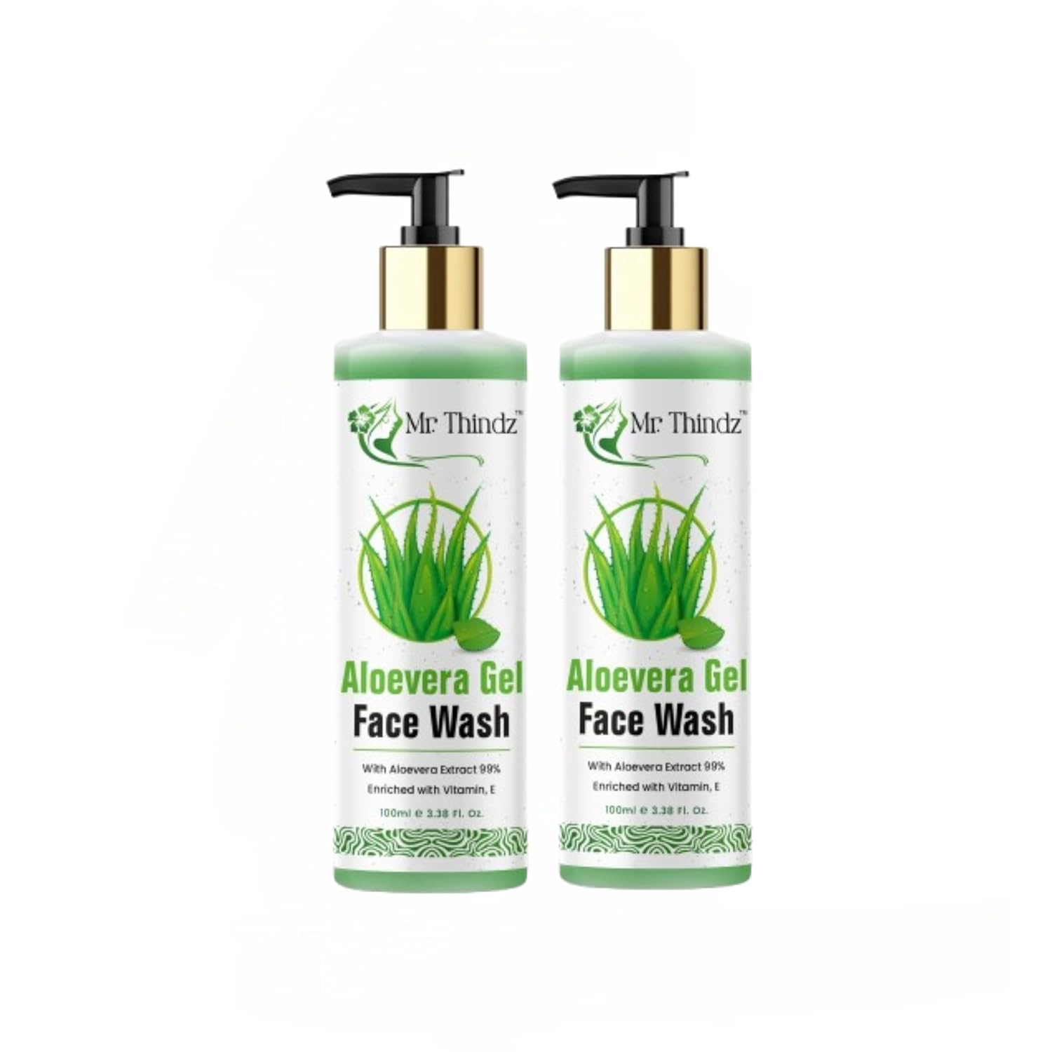 Aloe Vera Gel Face Wash 100ml, Natural Aloe Vera Face Cleanser for Glowing Skin, Hydrating Soothing Anti-Acne Gel Face Wash for Men & Women, Suitable 