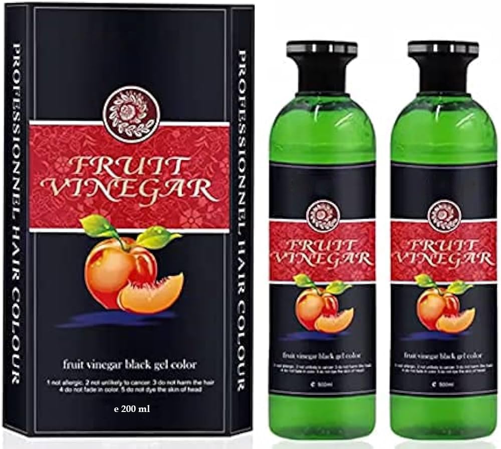  Fruit Vinegar Hair Dye Color for Both Men, Women, Natural & Ammonia Free Color Dye (Black, A/B 100 Ml) (Natural, 1)